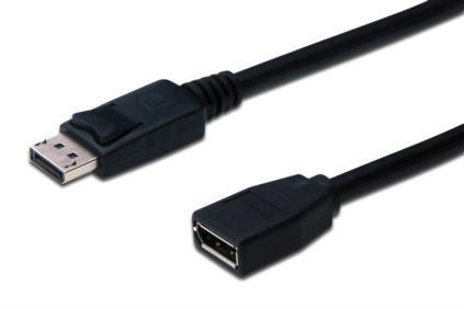 ASSMANN DisplayPort Verlängerung St/Bu 2,0m UL schwarz