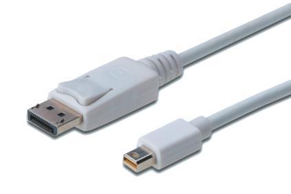 ASSMANN DisplayPort-Kabel mini-DP-St. > DP-St. 1,0m weiß