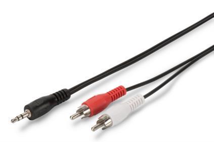 ASSMANN Audio Adapterkabel 3.5mm Klinke / 2x Cinch 2,5m