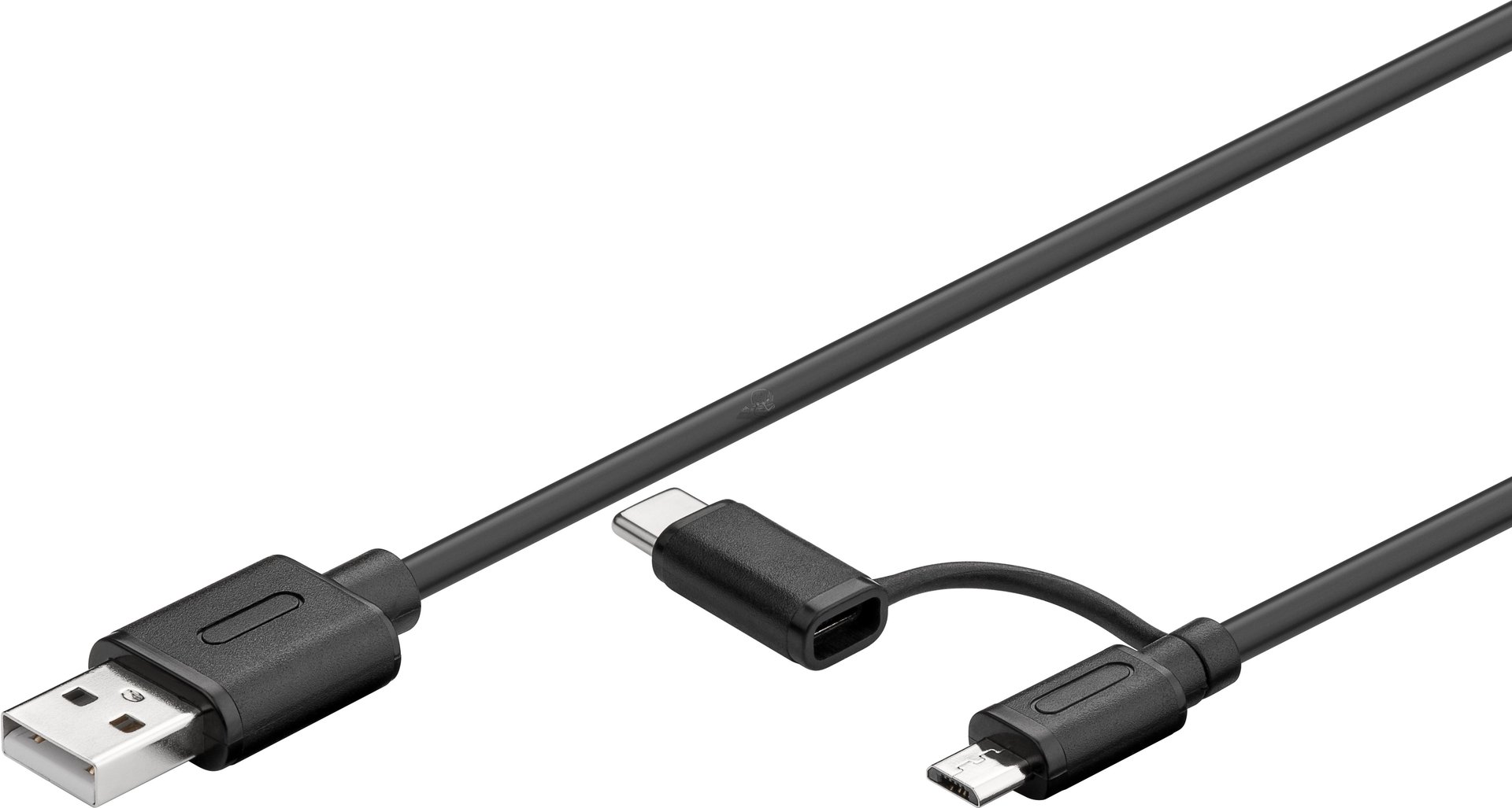 USB Kabel 1m USB A St > mikro B St incl. C Adapter